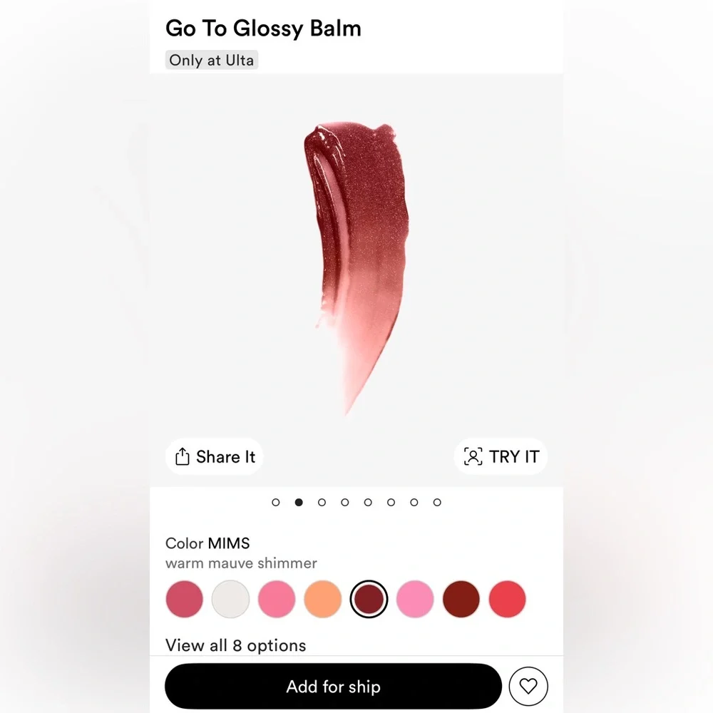 NIB Dibs Go To Glossy Balm in Shade Mims